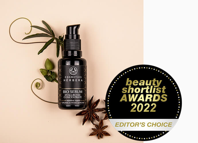 Premio Beauty Shortlist AWARDS 2022 Cosmetics Herebra Bio Serum Hyaluronic Concentrate Nutritive Repair