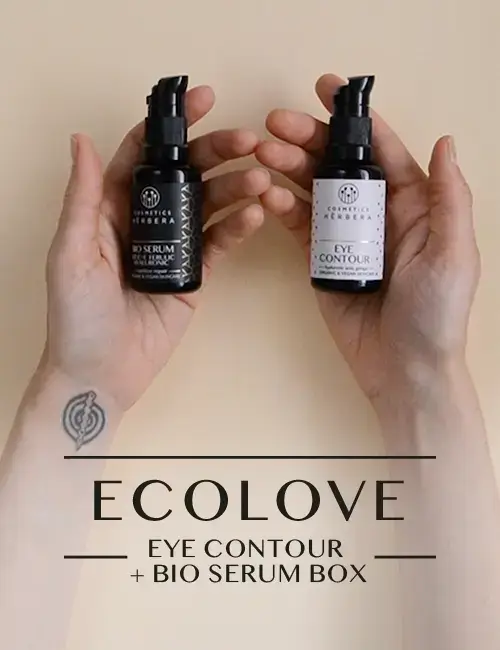 Ecolove caja de contorno de ojos y bio serum ecológico y vegano
